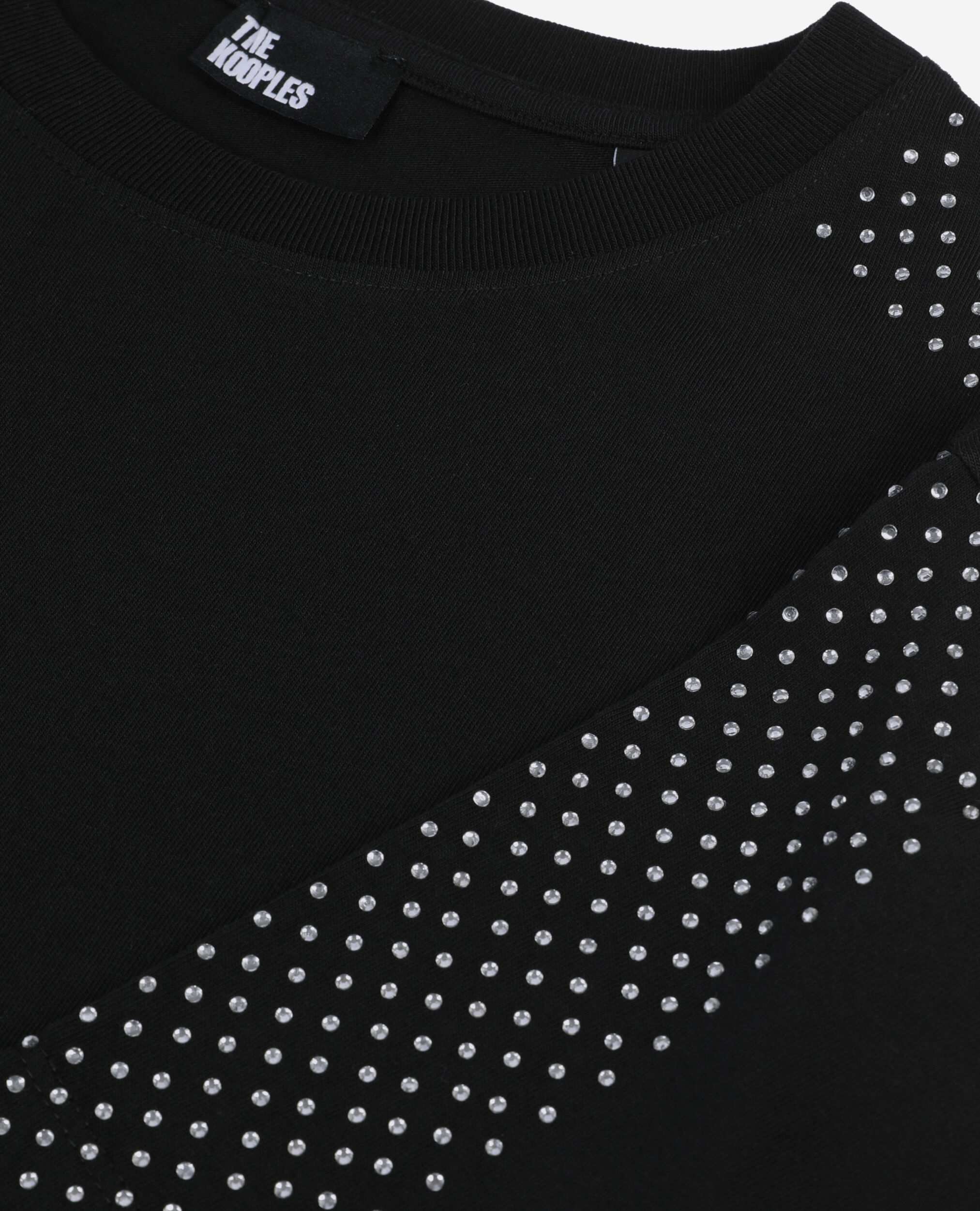 Camiseta mujer negra estrás, BLACK, hi-res image number null