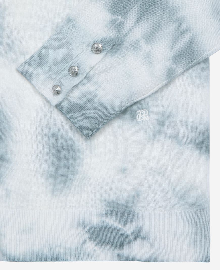 The Kooples H LIGHT BLUE/WHITE blue tie and dye merino wool sweater