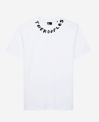 The Kooples MEN WHITE men's white t-shirt with logo