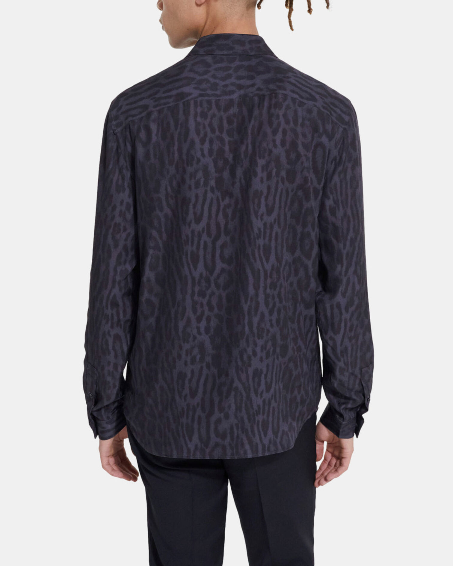 Leopard print shirt with classic collar, GREY BLACK, hi-res image number null