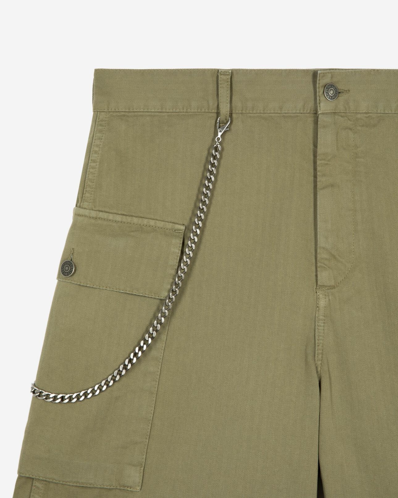 The Kooples MEN KAKI khaki bermuda cargo shorts