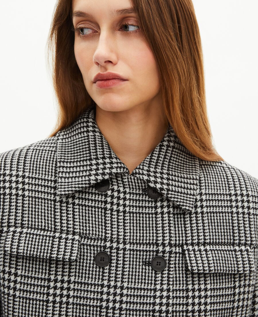 The Kooples FEMME BLACK GREY blouson à motif noir et blanc