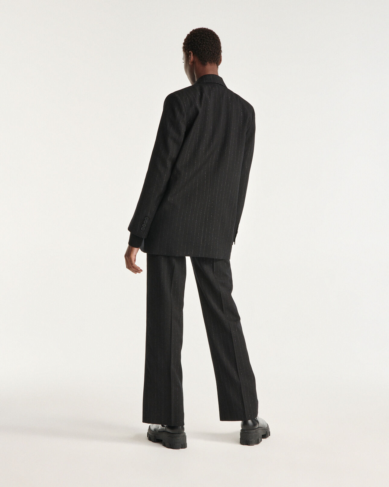 The Kooples WOMEN BLACK black sweater with gathering - stud detail
