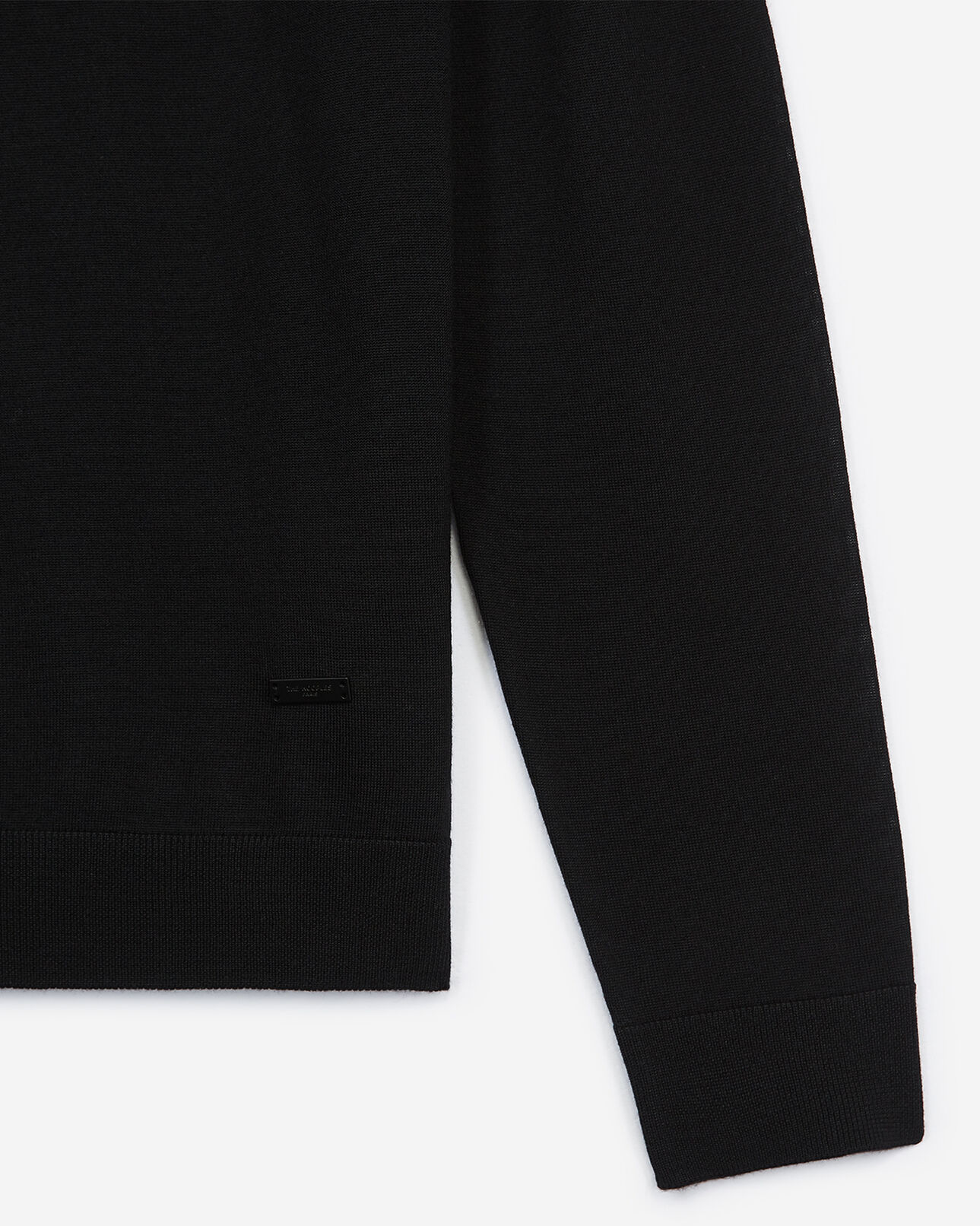 The Kooples HOMME BLACK pull col roulé laine noir slim cuir