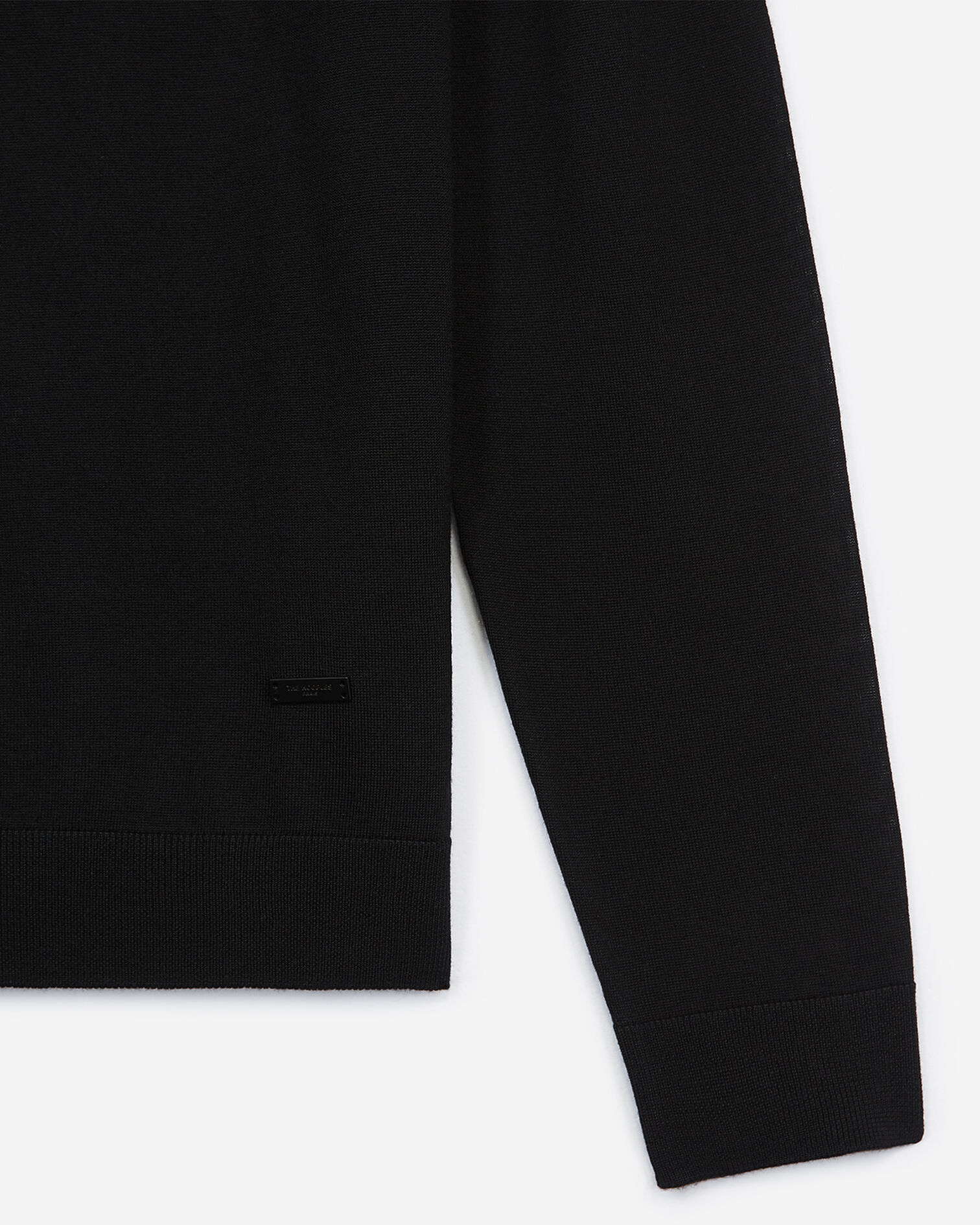 Pull col roulé laine noir slim cuir, BLACK, hi-res image number null