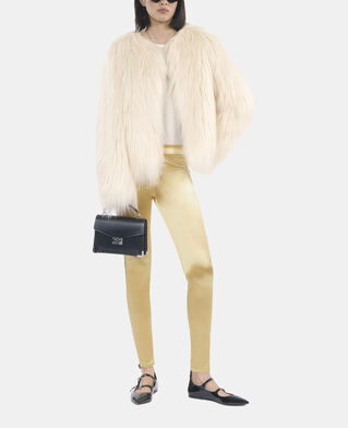 The Kooples DAMEN ANTIC GOLD goldene leggings aus satin