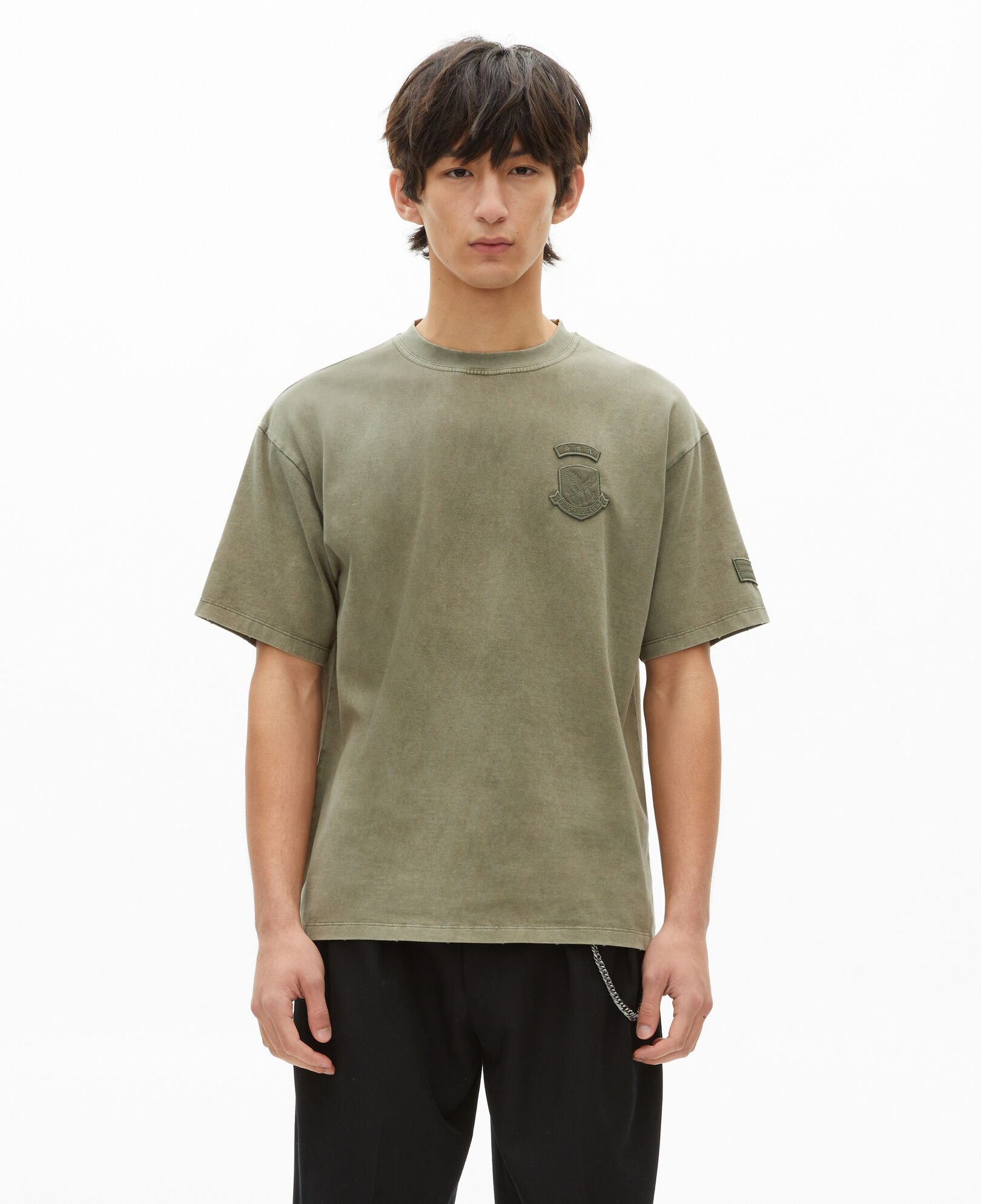 The Kooples HOMME KAKI t-shirt avec patchs kaki