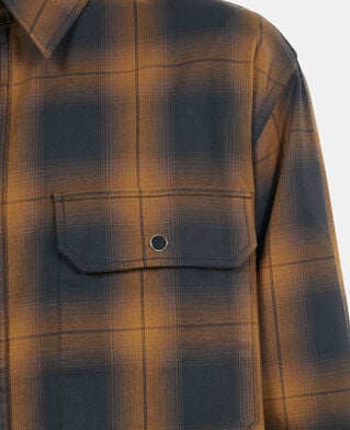The Kooples MEN DARK BROWN black and brown checked overshirt
