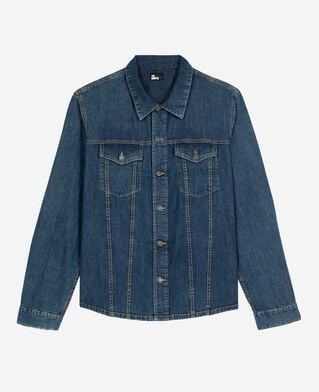 The Kooples MEN MEDIUM BLUE long-sleeved denim shirt