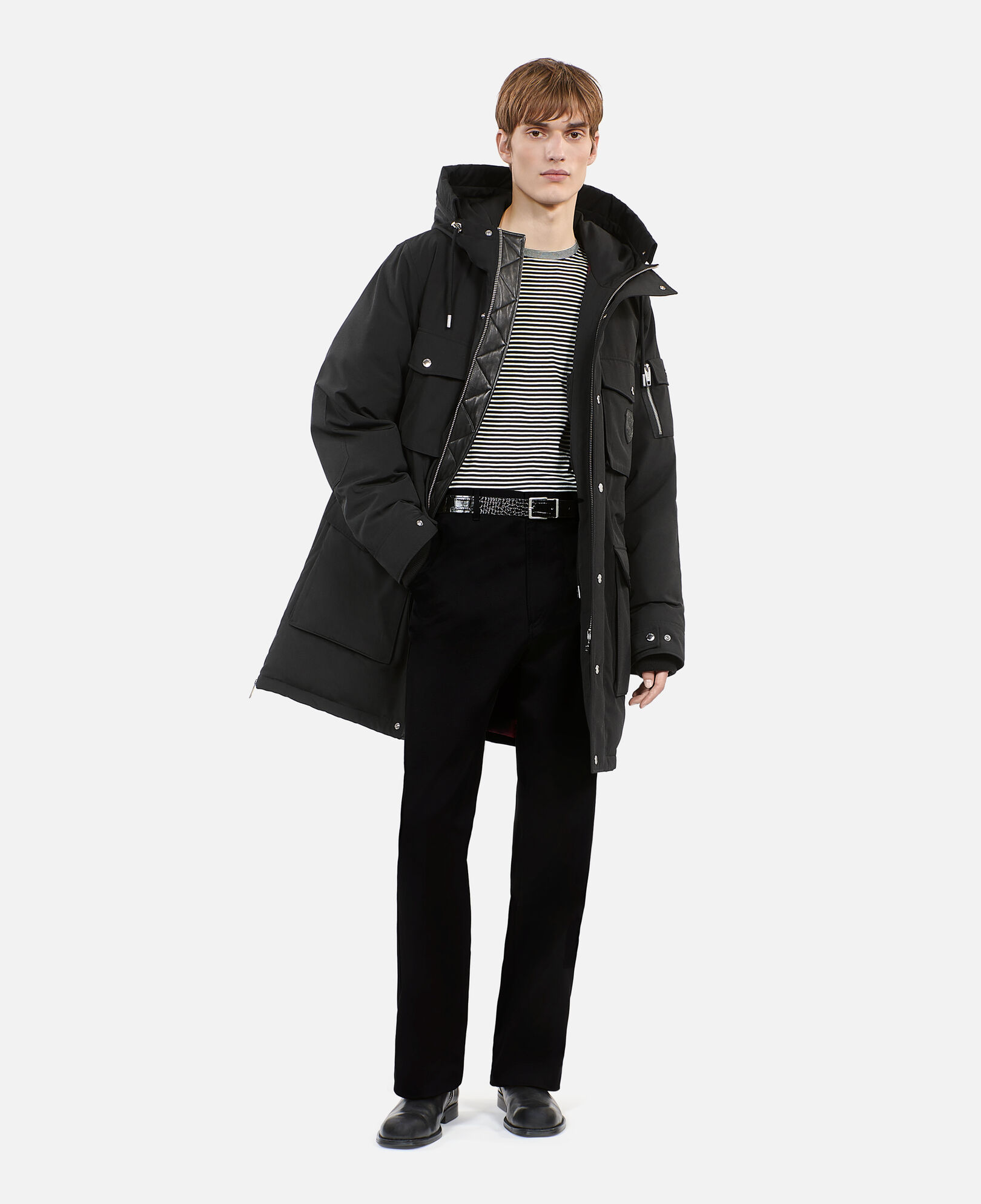 The Kooples MEN BLACK black hooded parka