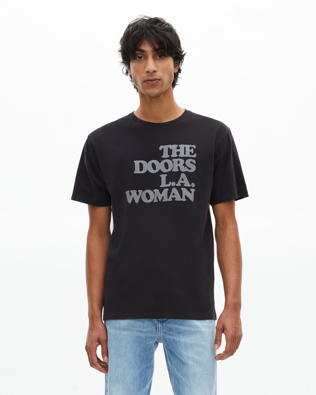 The Kooples UNISEX BLACK WASHED the doors x the kooples gemischtes t-shirt schwarz