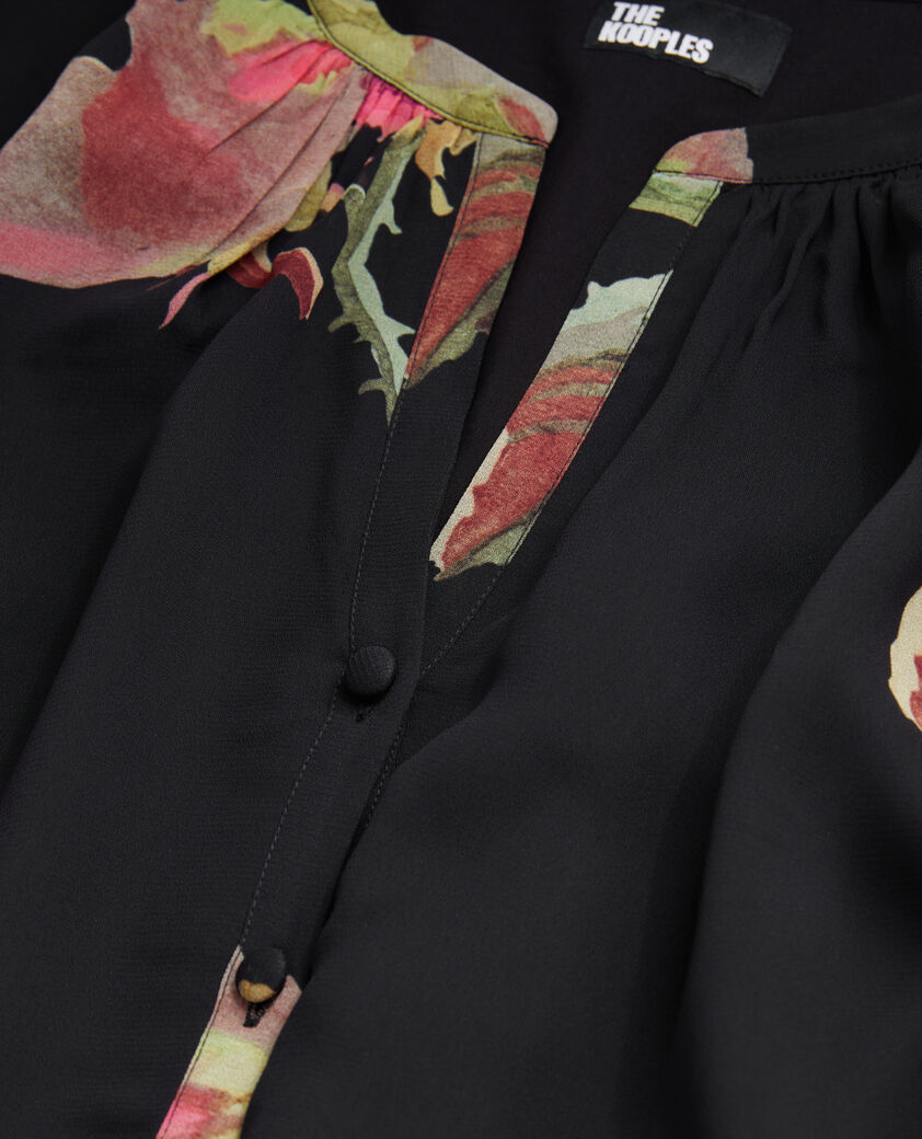 The Kooples WOMEN PINK BLACK long printed dress