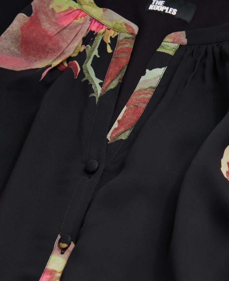 The Kooples WOMEN PINK BLACK long printed dress