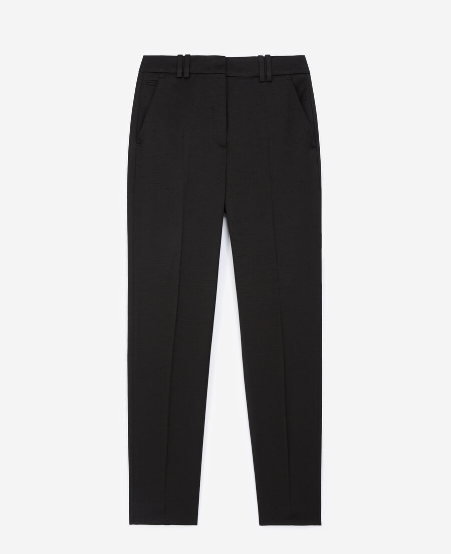 Formal black pants in textured fabric