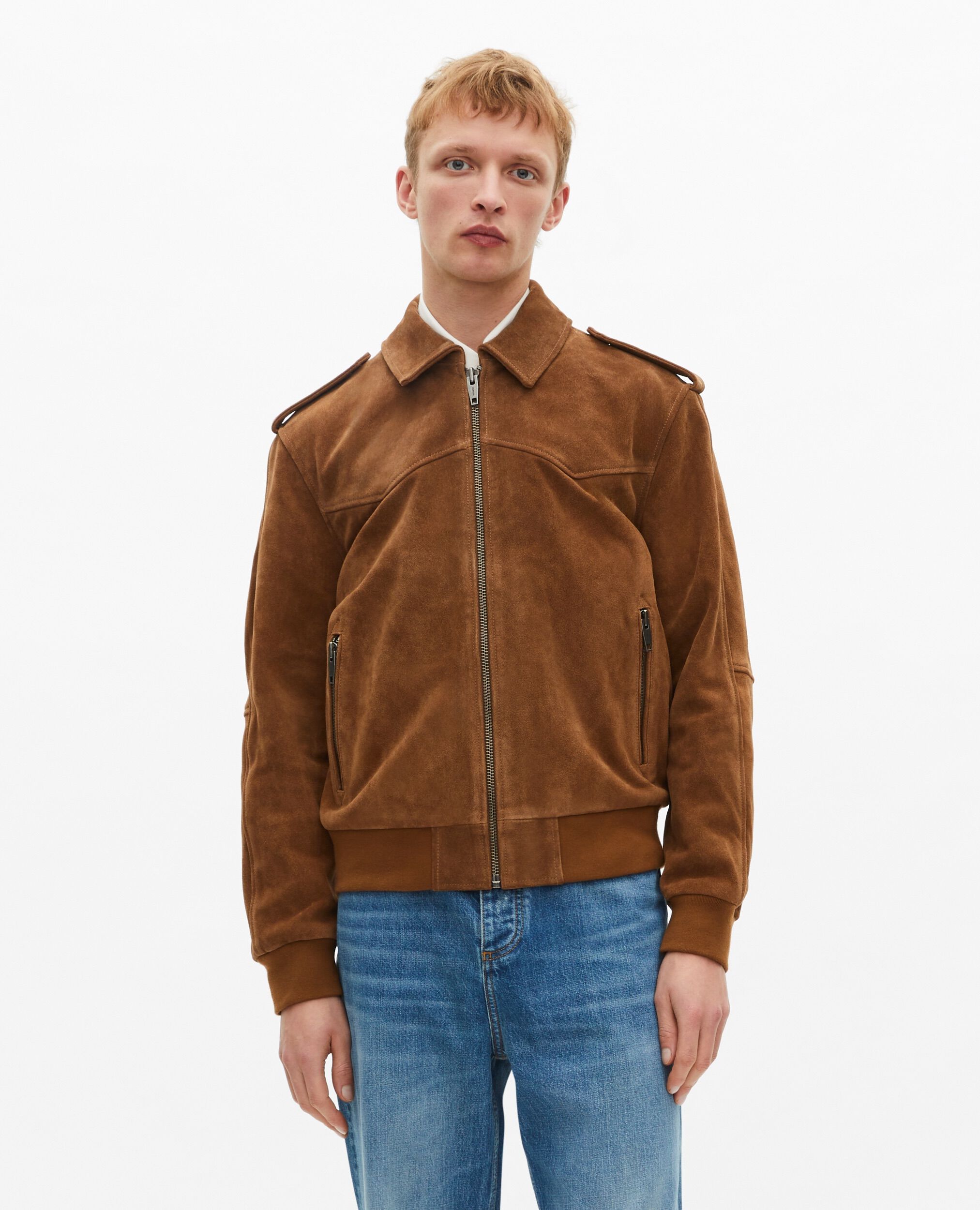 Camel suede jacket, CAMEL, hi-res image number null