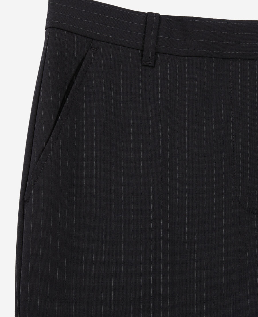The Kooples F BLACK WHITE black striped wool-blend suit trousers