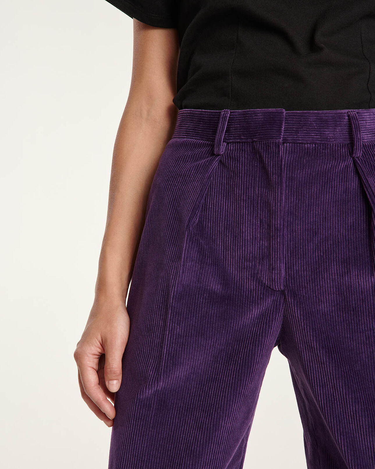 The Kooples DAMEN PRUNE violette kordhose weit