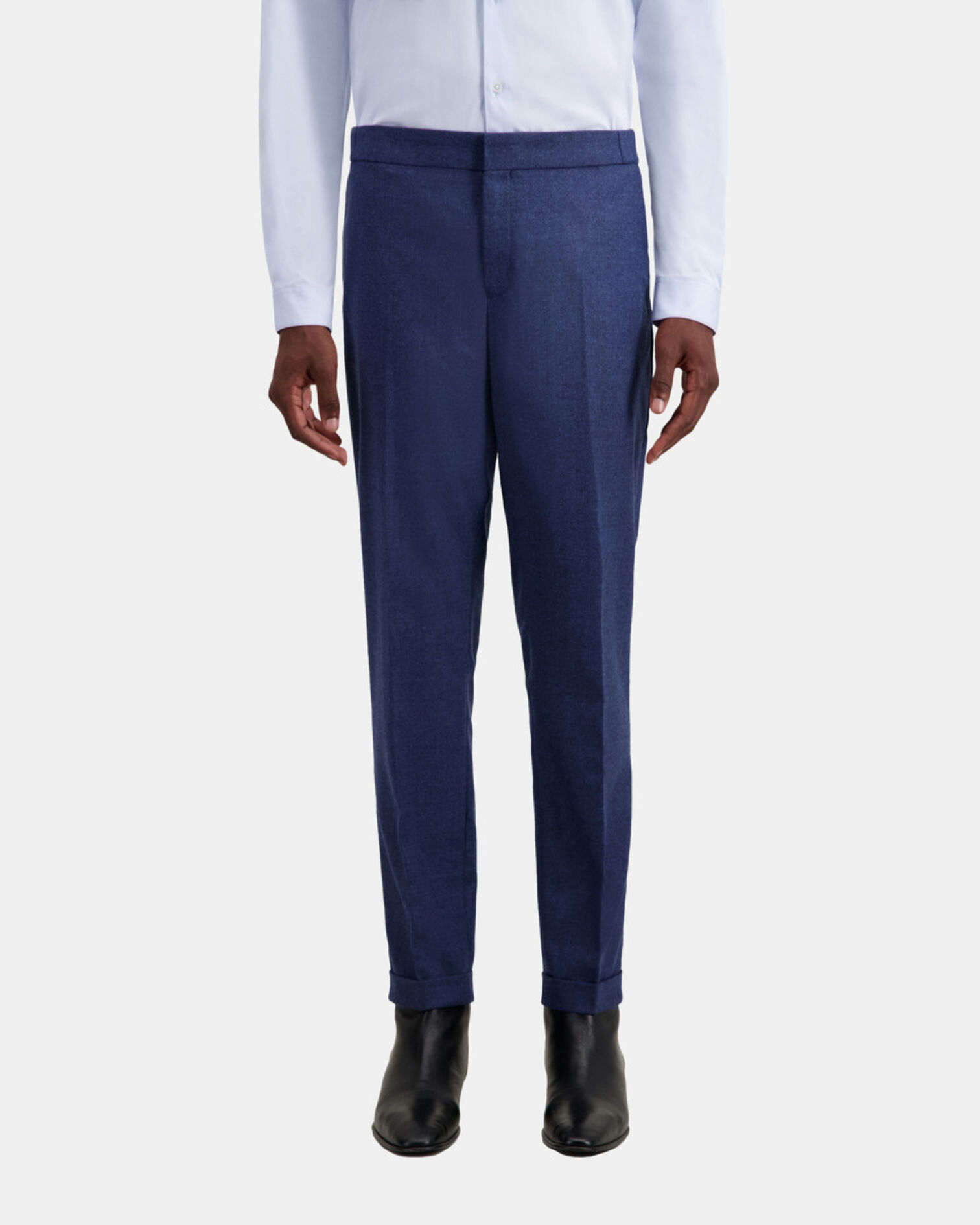 Pantalon bleu en flanelle, BLUE, hi-res image number null