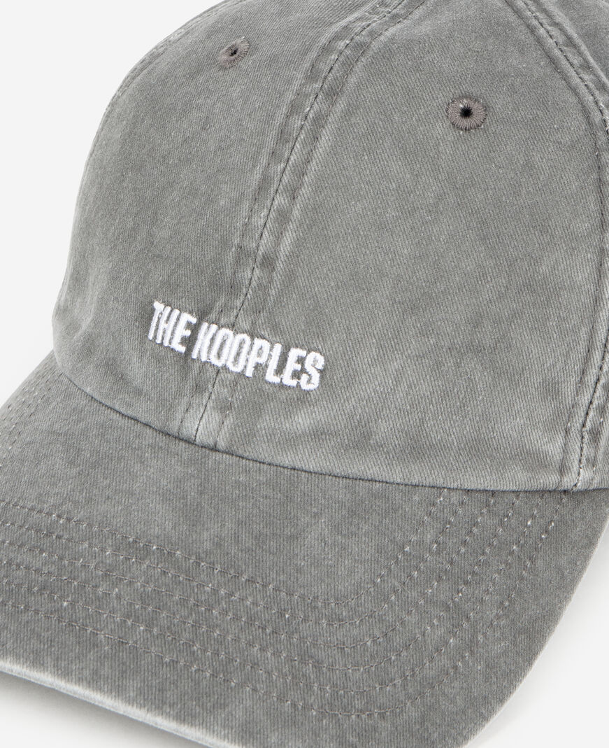 The Kooples MIXTE BLACK WASHED casquette logo brodé noire