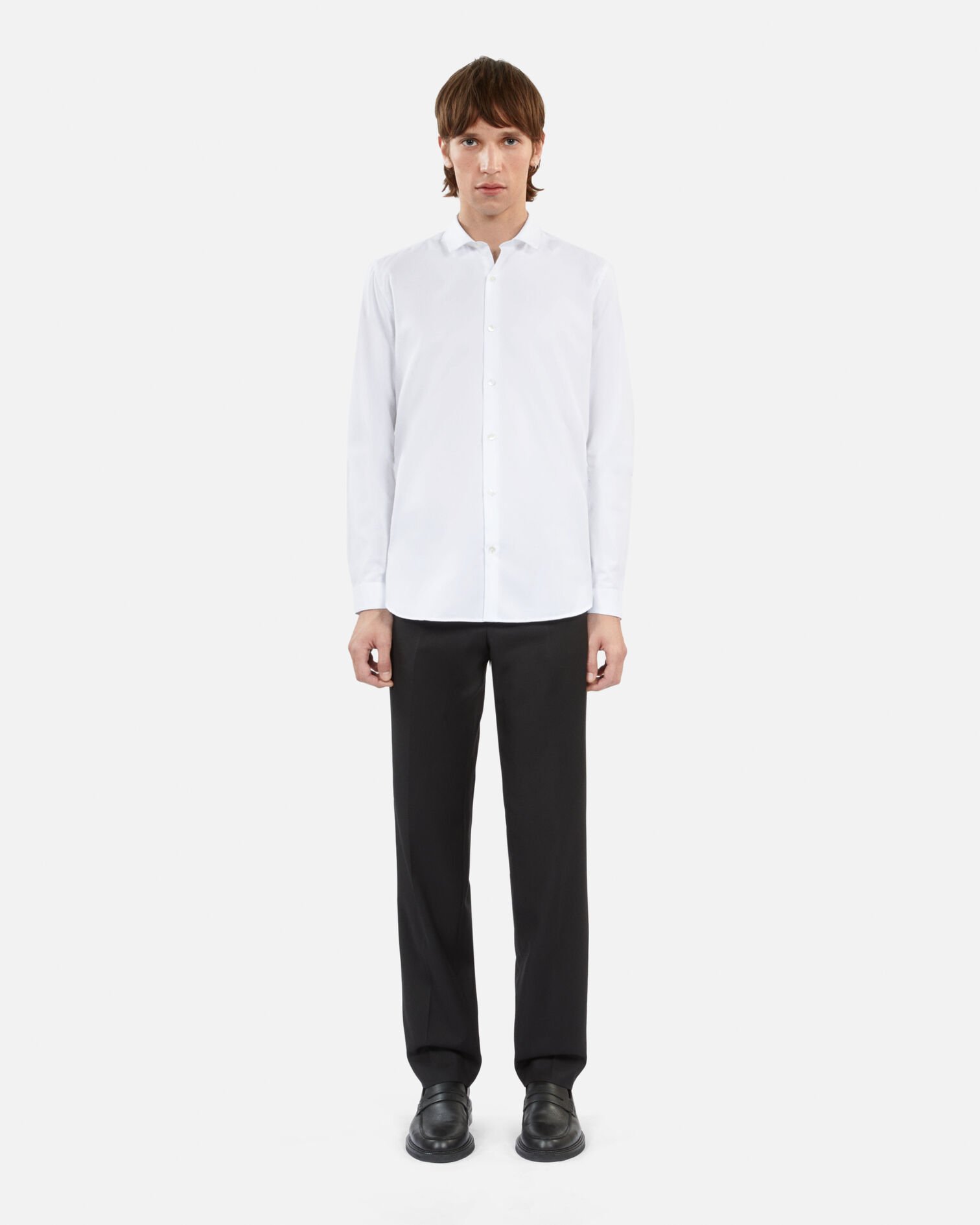 White cotton formal shirt, WHITE, hi-res image number null
