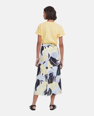 The Kooples F GREEN long green formal skirt with floral motif