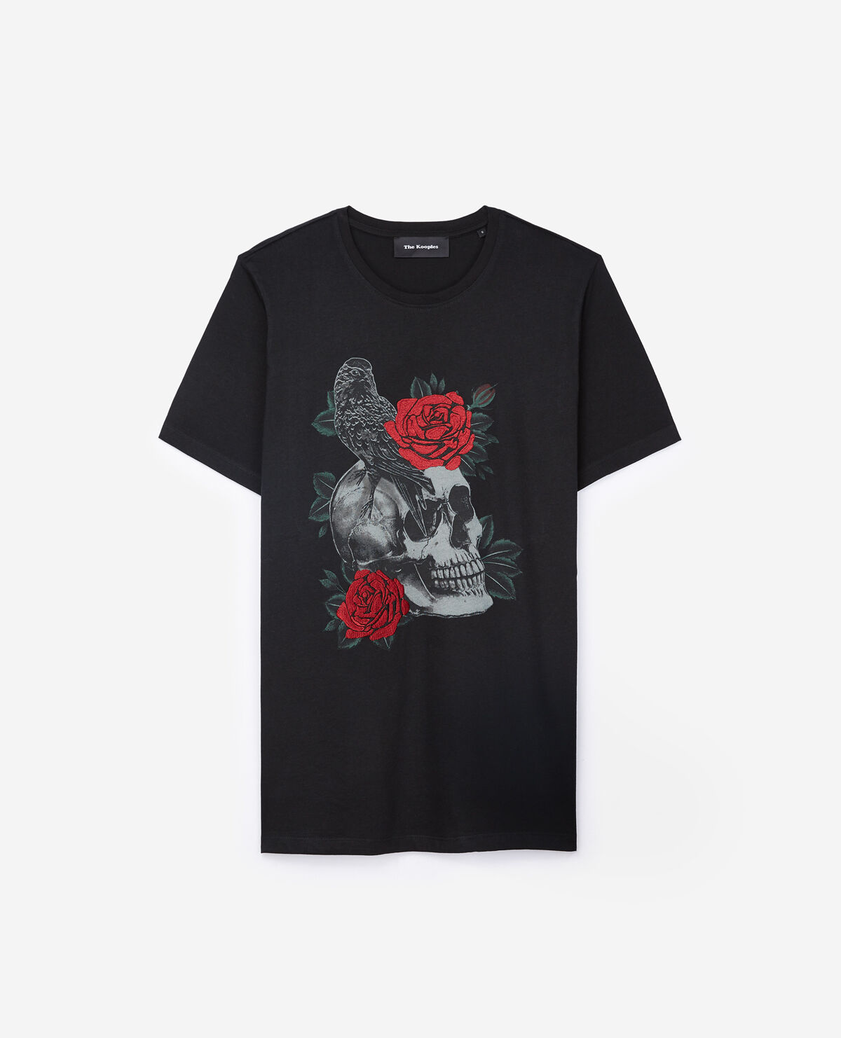Skull - Roses black cotton T-shirt