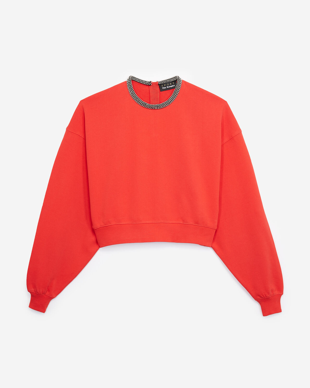 The Kooples WOMEN RED short red sweatshirt with embroidery