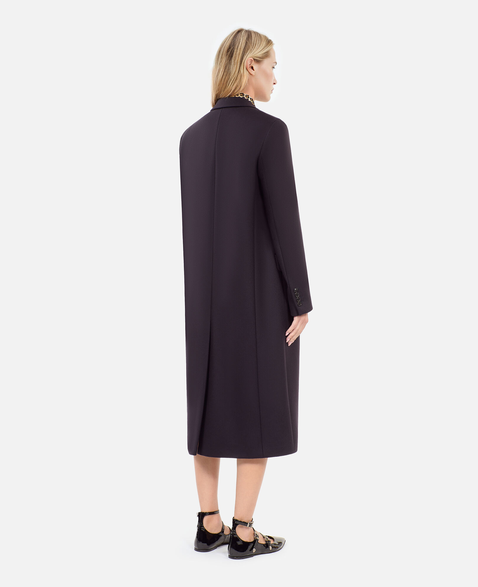 The Kooples WOMEN NAVY long navy blue wool-blend coat