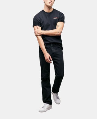 The Kooples HERREN BLACK WASHED schwarze jeans mit geradem bein