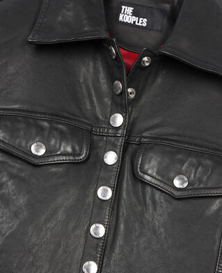 The Kooples WOMEN BLACK short black leather jacket