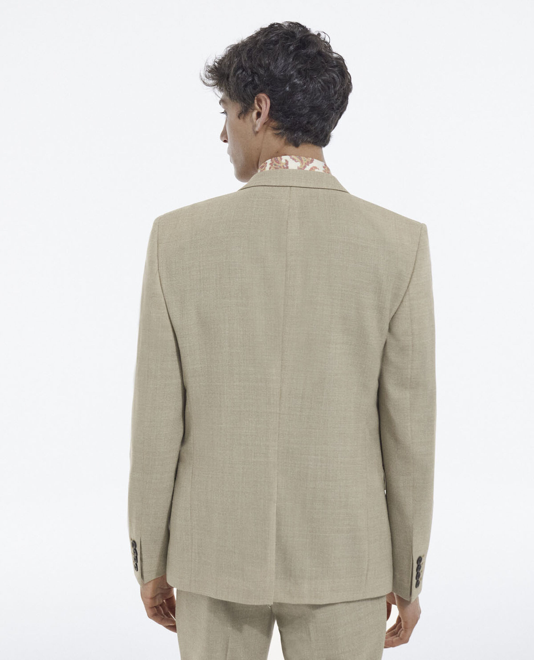 Smart beige wool blazer with pockets, BEIGE, hi-res image number null