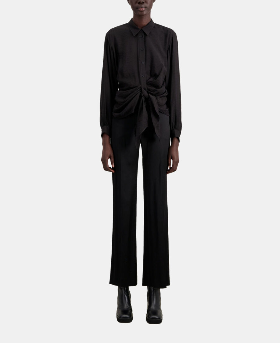 The Kooples WOMEN BLACK black shirt with draped effect