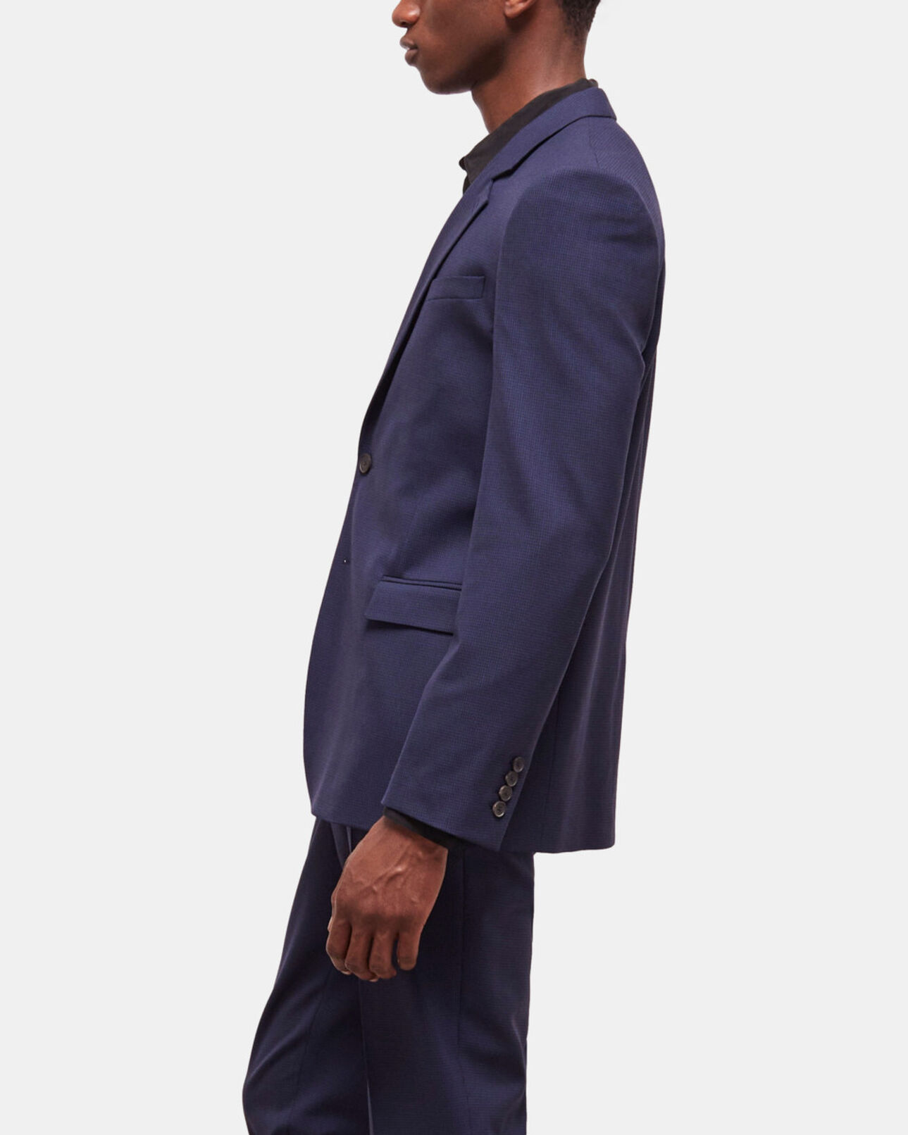 The Kooples HERREN BLACK / NAVY wollsakko mit hahnentritt-motiv