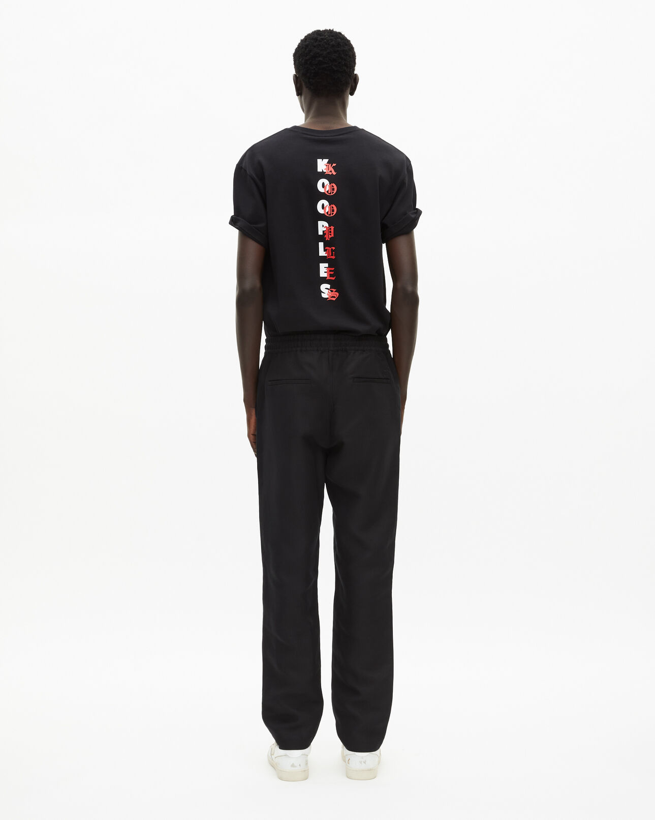 The Kooples HOMME BLACK pantalon taille élastiquée noir