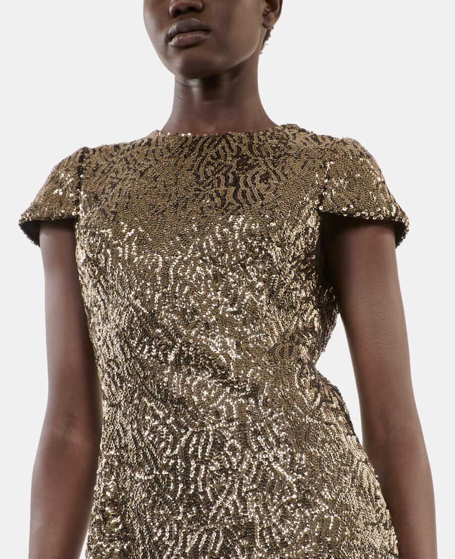 The Kooples F GOLD short dress with golden sequins