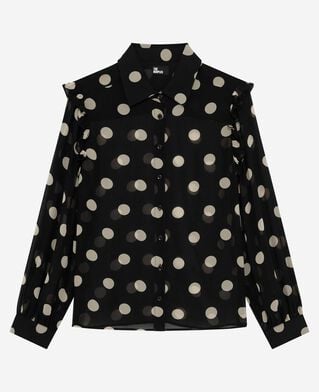 The Kooples F BLACK WHITE black polka-dot shirt