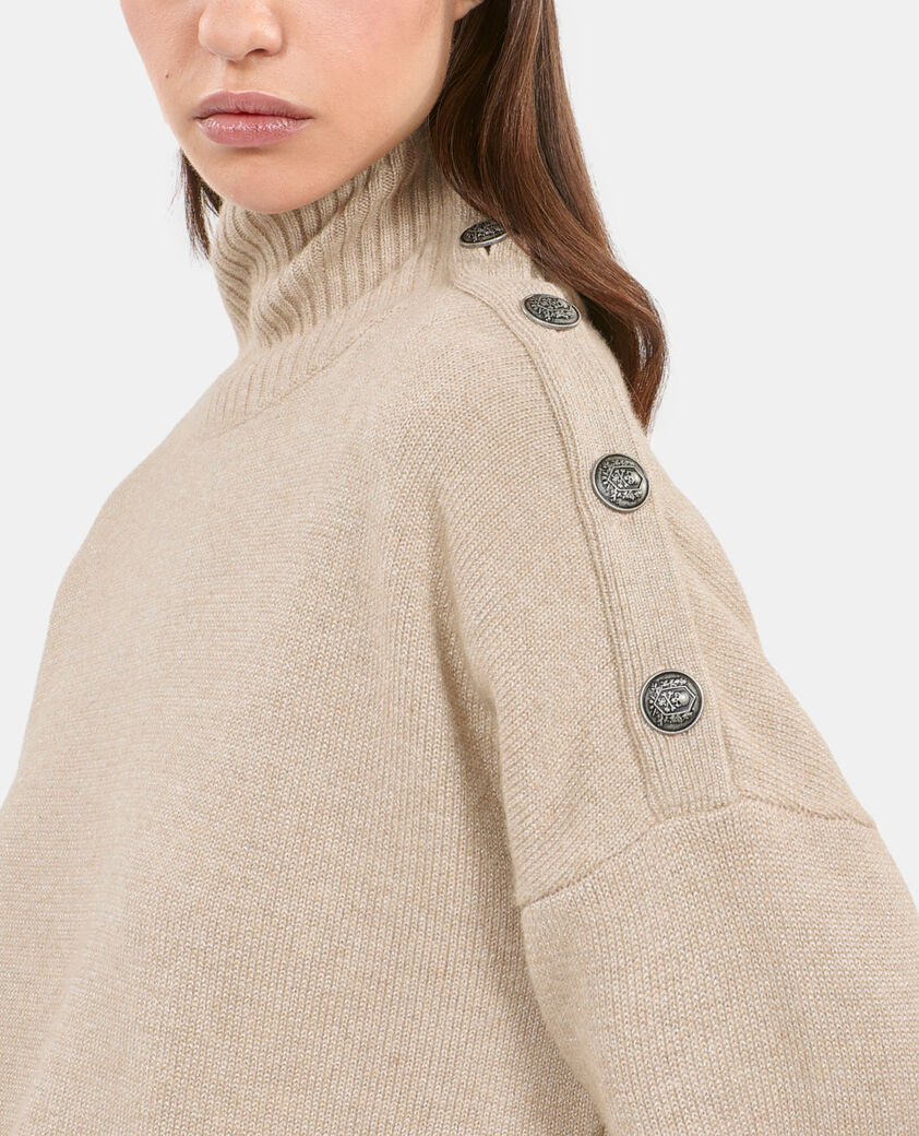 The Kooples FEMME CAMEL pull en laine et cachemire camel