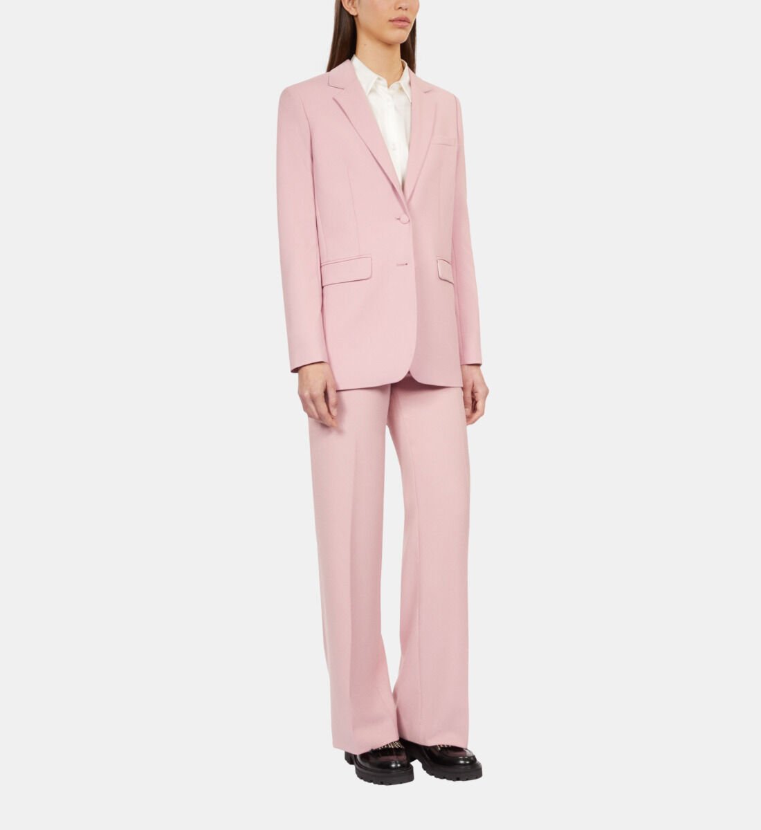 Pink wool blend suit jacket