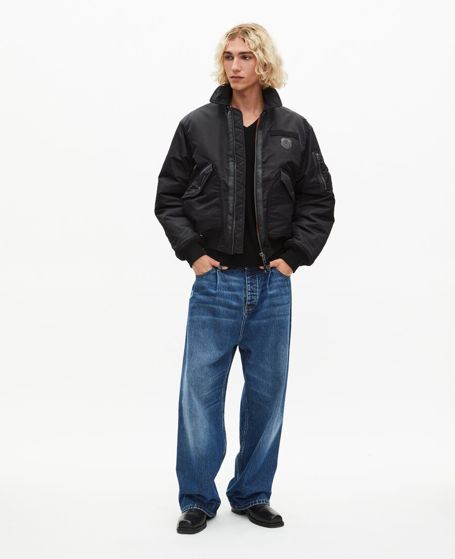 The Kooples HERREN BLACK schwarze bomberjacke von the kooples x schott