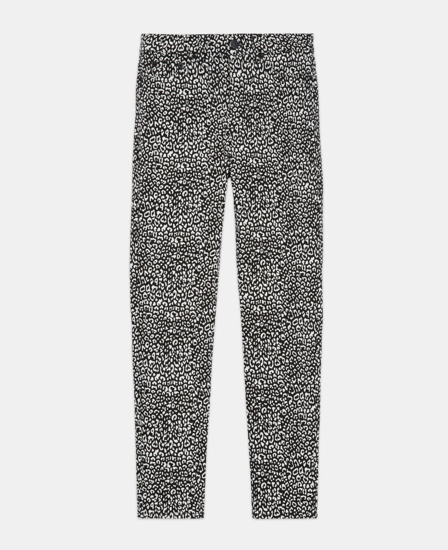 slim-fit leopard-print jeans