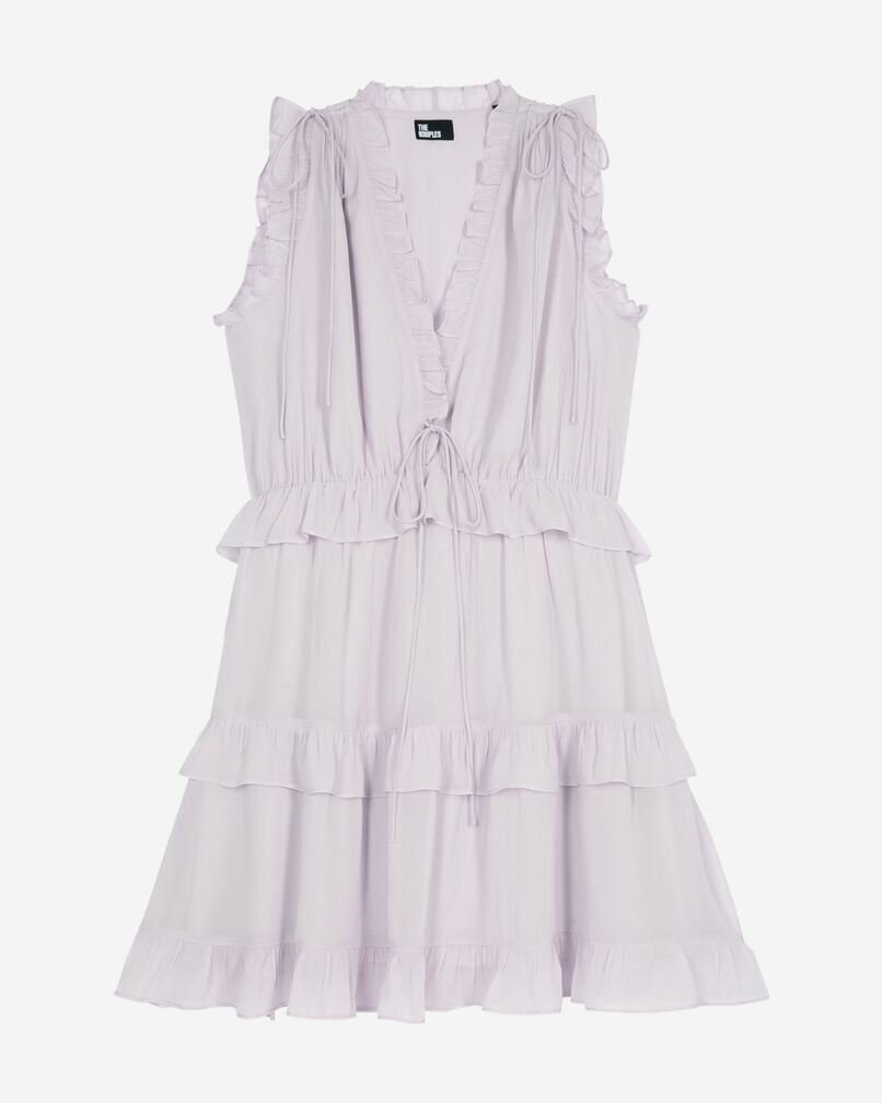 The Kooples FEMME LIGHT PURPLE robe courte avec volants lilas