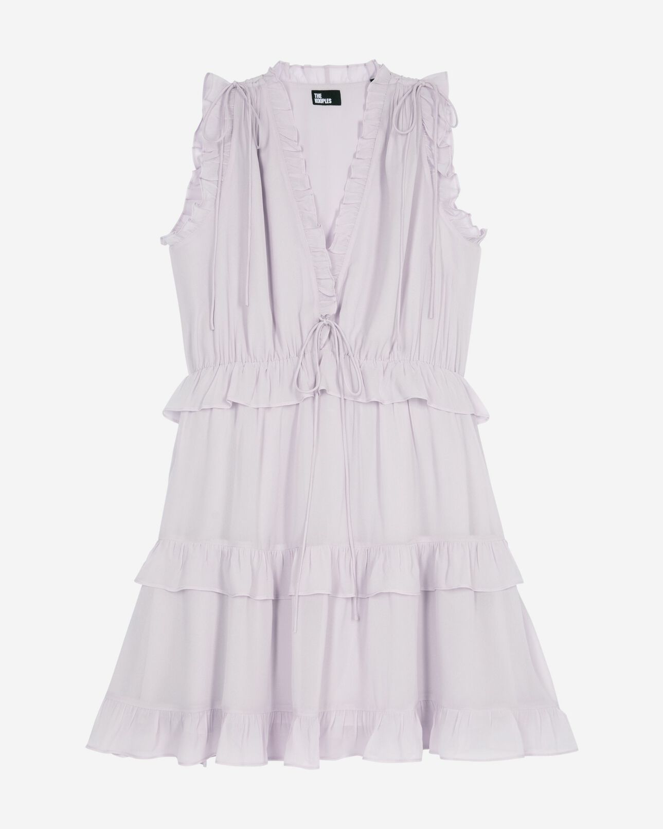 The Kooples FEMME LIGHT PURPLE robe courte avec volants lilas