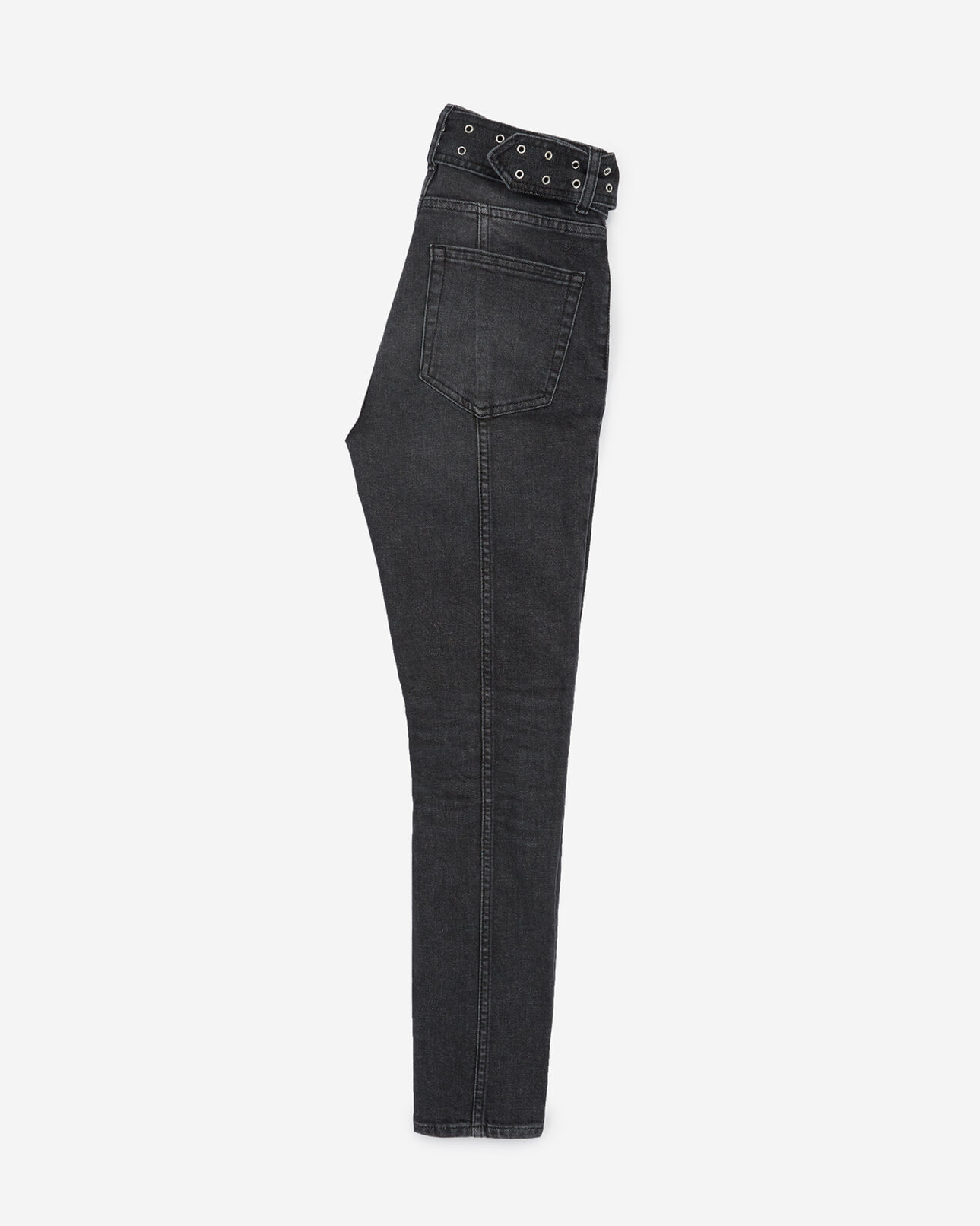 The Kooples FEMME BLACK WASHED jean noir délavé boutons apparents