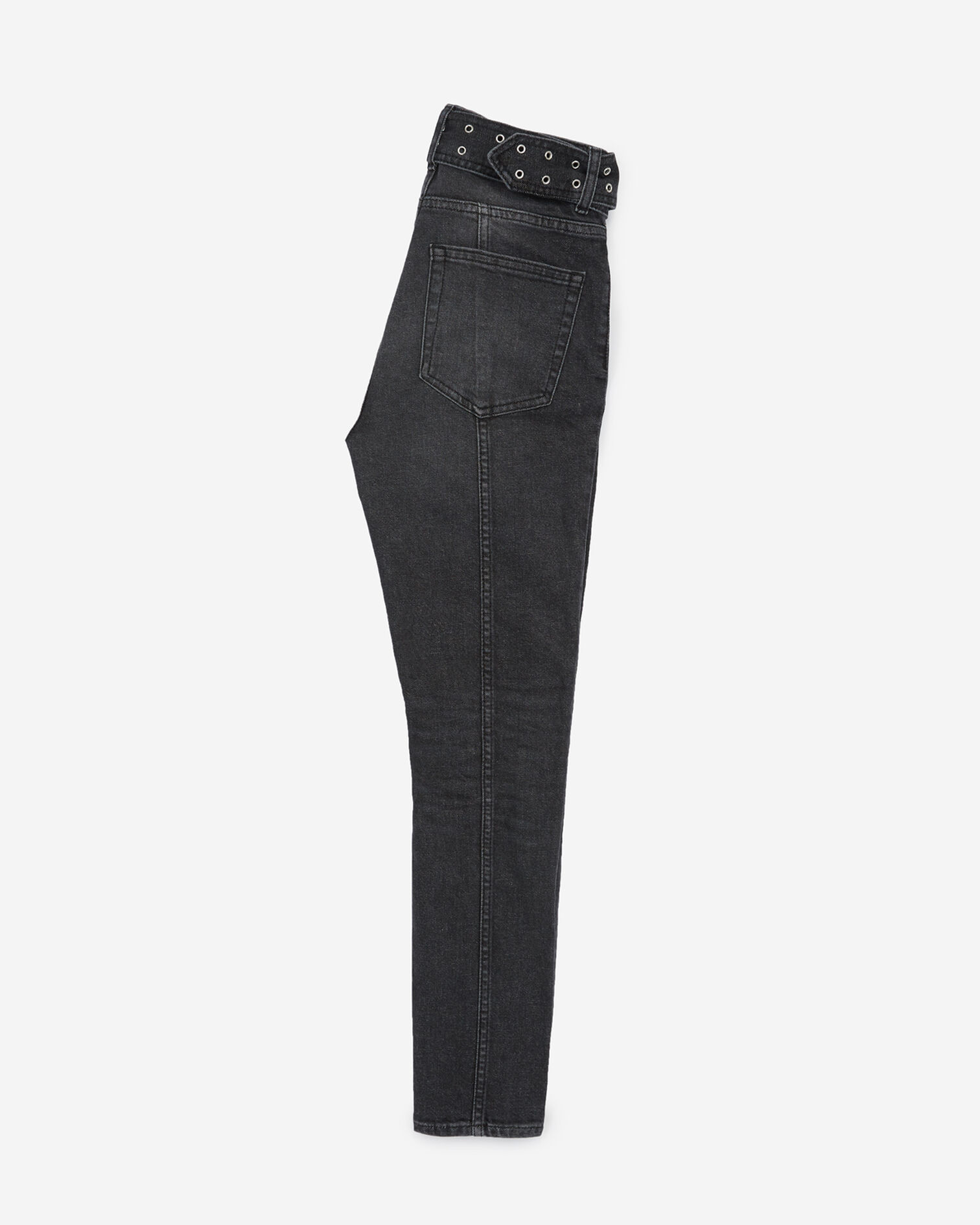 Jean noir délavé boutons apparents, BLACK WASHED, hi-res image number null