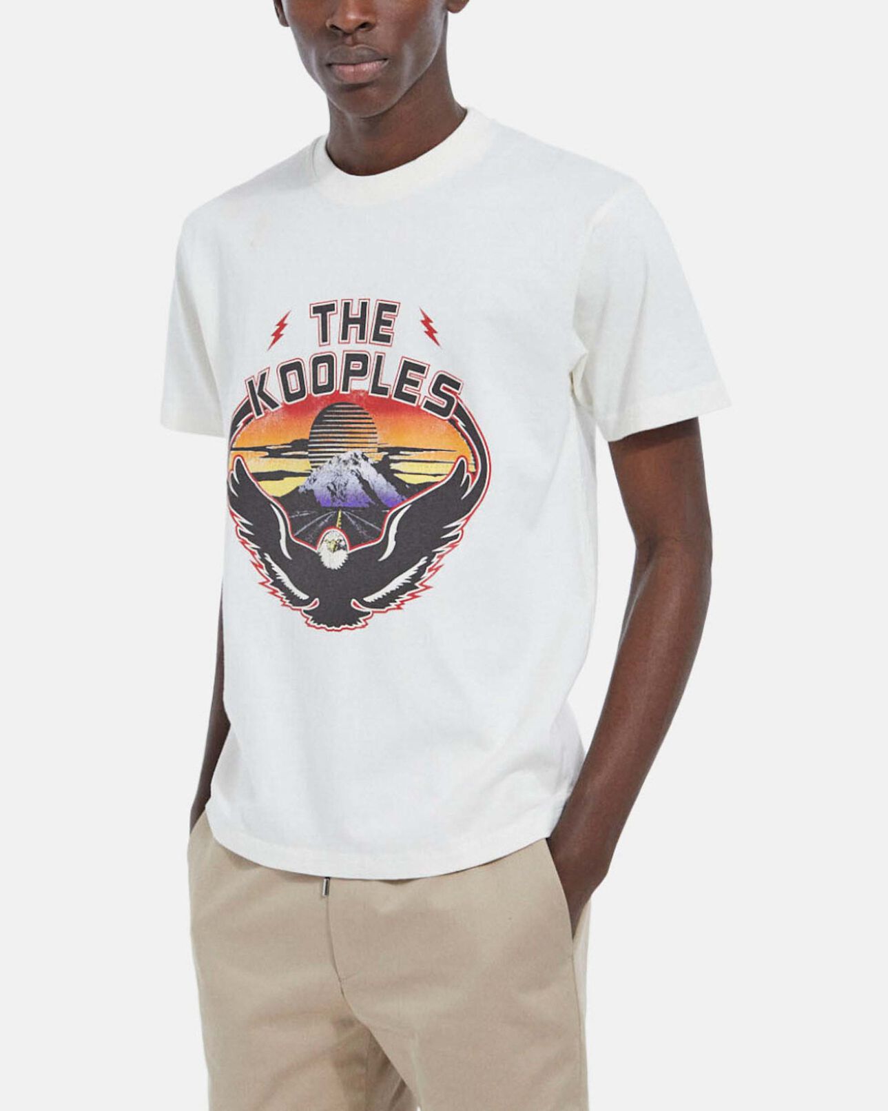 The Kooples HOMBRE ECRU camiseta blanco crudo algodón cuello redondo