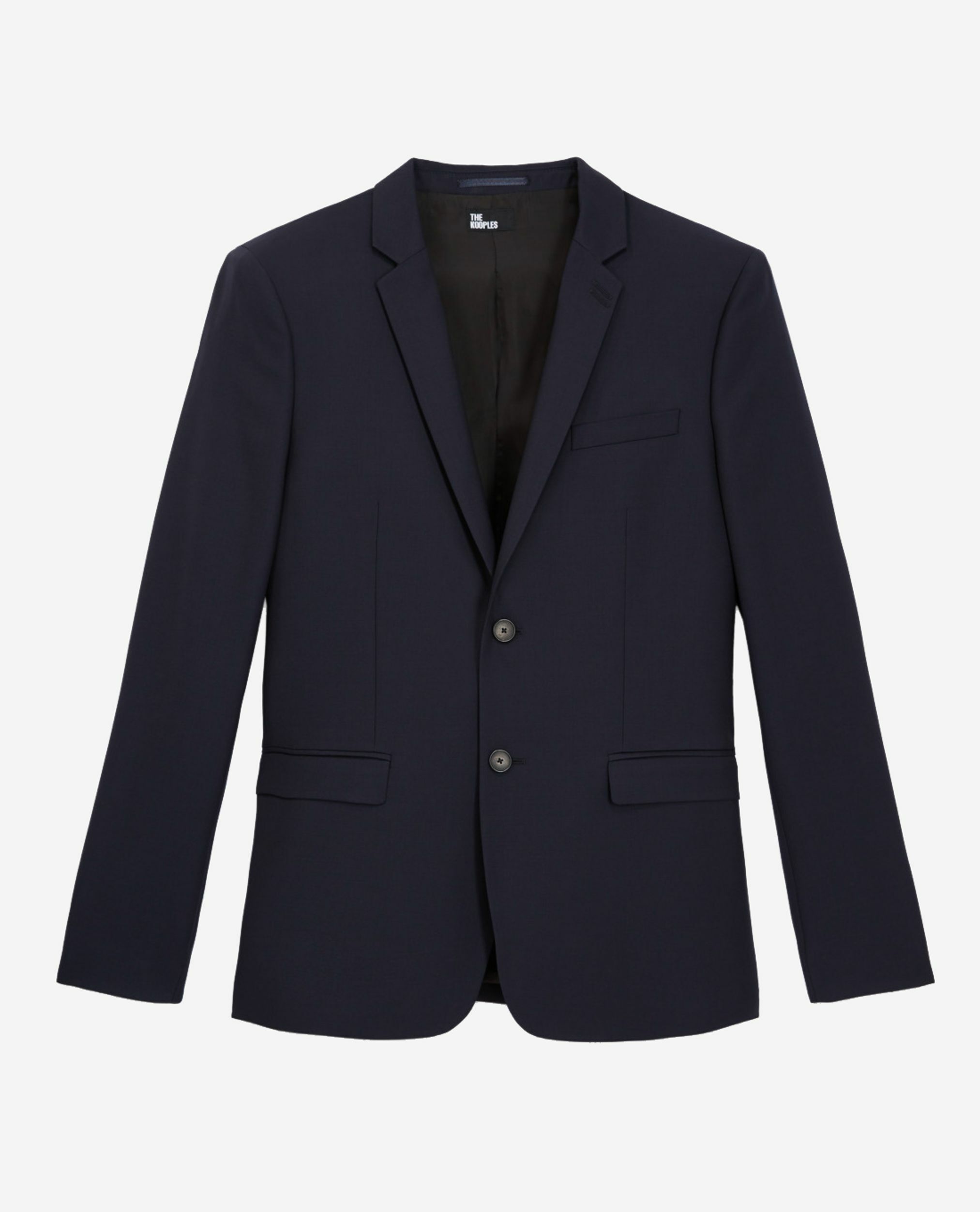 Blue straight wool suit jacket, DARK NAVY, hi-res image number null