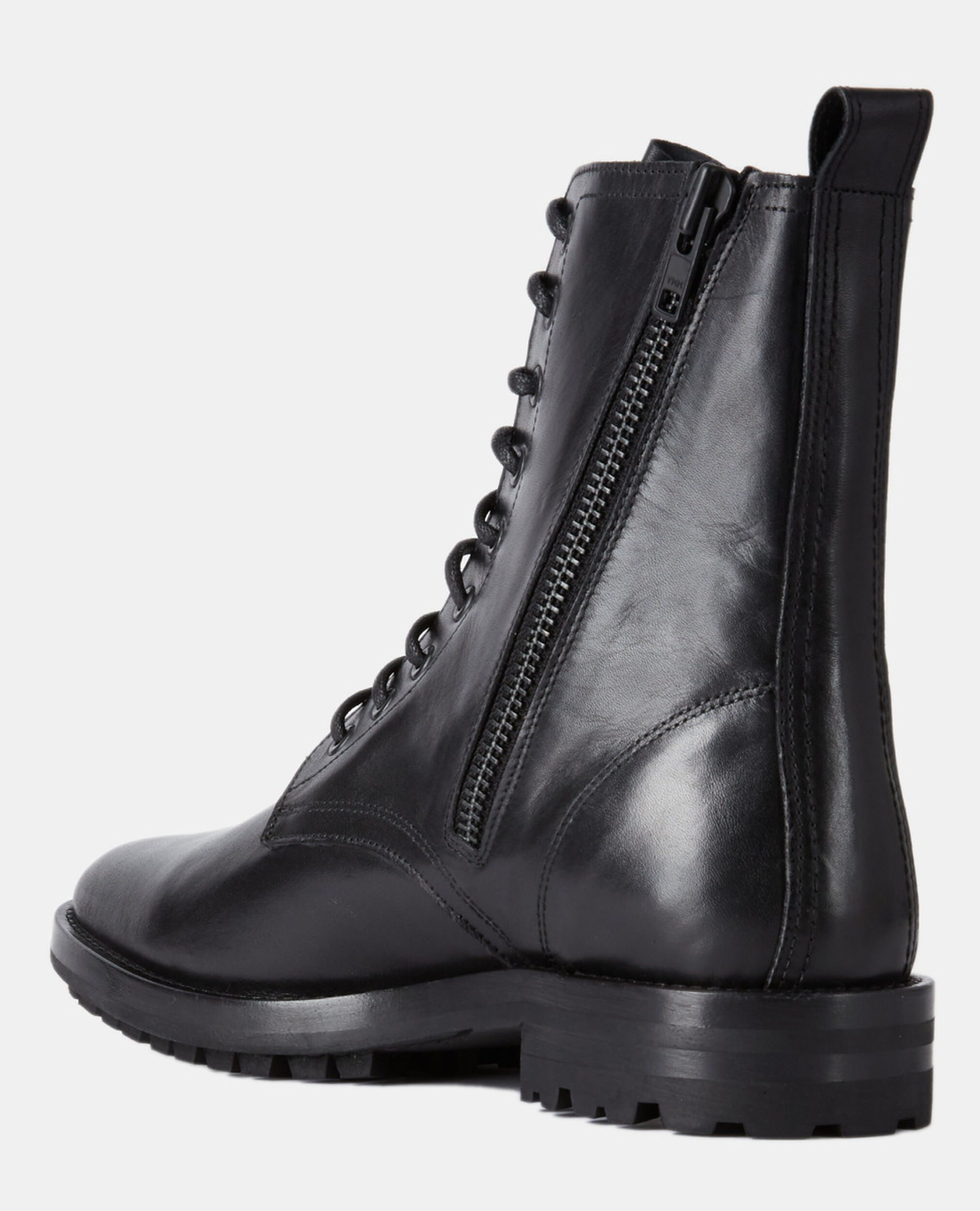 Black leather boots, BLACK, hi-res image number null