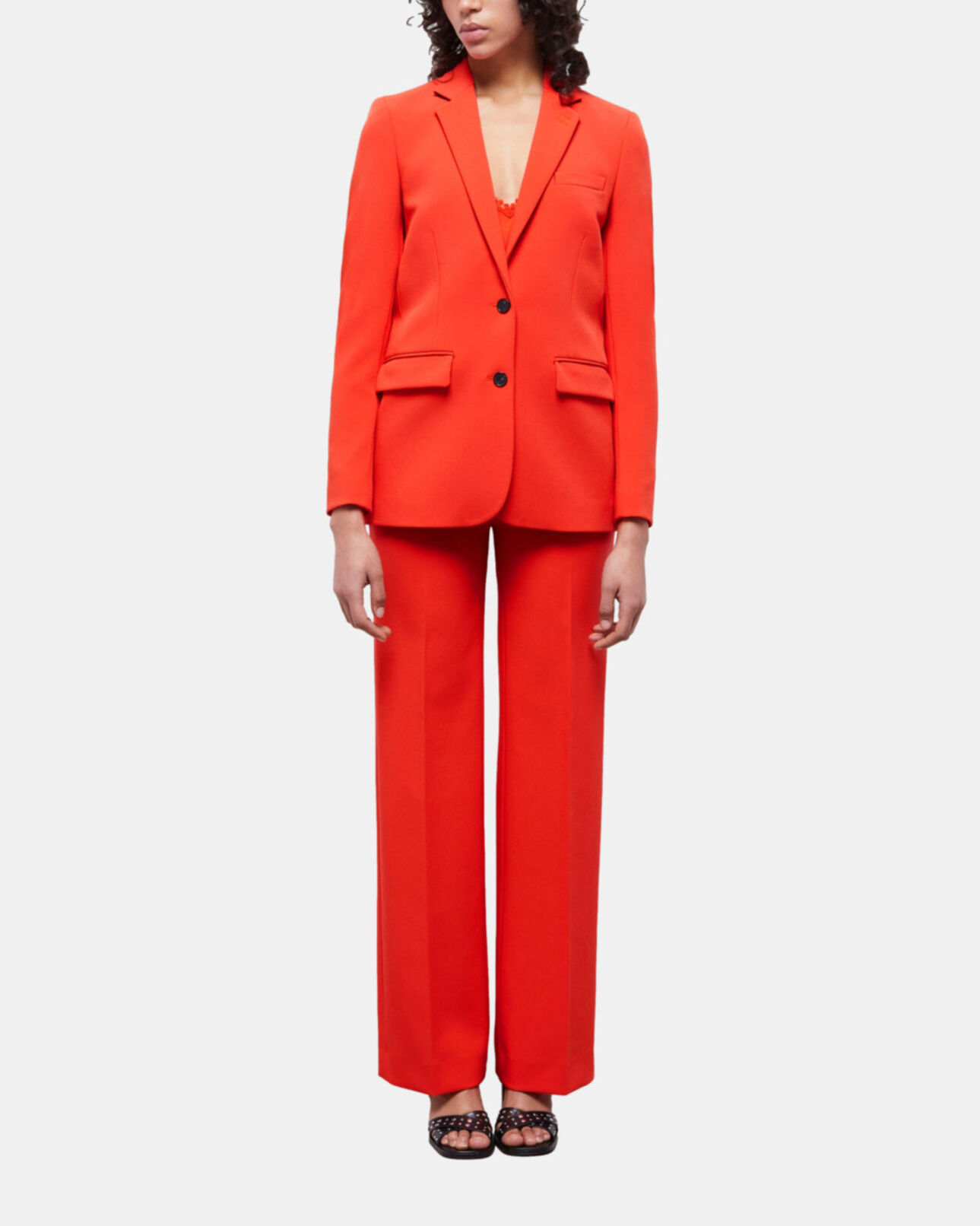 The Kooples FEMME ORANGE veste tailleur orange en crêpe