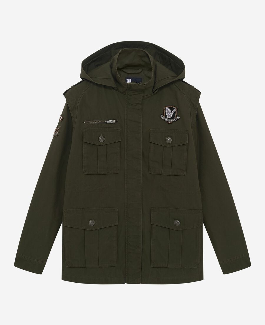 The Kooples DAMEN KAKI khakifarbener parka mit kapuze