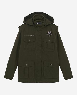 The Kooples DAMEN KAKI khakifarbener parka mit kapuze